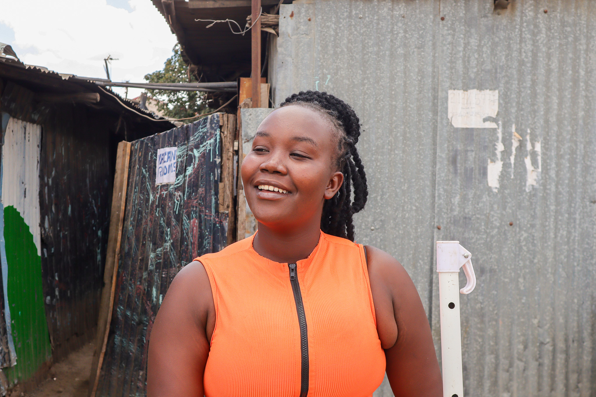 Judy Bahati with members of the Destined For Greatness Youth Group in Kayole, February 2024.